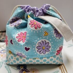 Colorful Floral Drawstring Bag